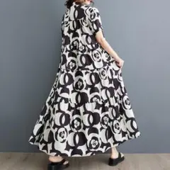 カメリア　ロングワンピース　体型カバー　ティアードワンピース　シャツワンピース