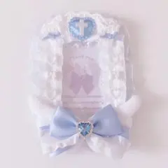 トレカケース 硬質カード レースデコ 水色 天使の羽 量産型