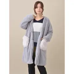 新品☆OLIVE des OLIVE エコファーノーカラーポケット付コートのサムネイル