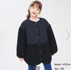 GU GIRLS ヒートパデットキルティングコート ブラック　120 ジーユー