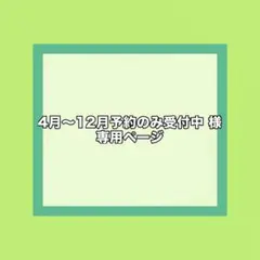 4〜12月予約のみ受付中 様 専用ページ