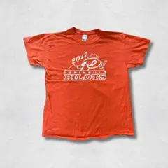 GILDAN 山プリントTシャツ L オレンジ プリント ロゴ USA古着のサムネイル