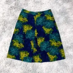 LAURA ASHLEY 11 花柄スカート コットン ブルー グリーン