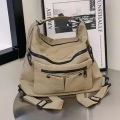 カジュアルショルダーバッグ 大容量ナイロンクロスボディバッグ 軽量3way