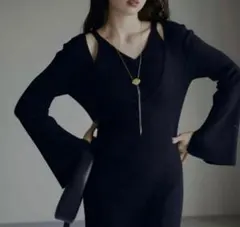 Ameri AMERICAN SLEEVE LAYERED KNIT DRESS