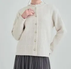 【美品】ドレスキップ ラメツイード調 ニットカーディガン