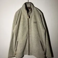 【個性派古着】P.C.C.N. フリースジャケット グレー　好デザイン　Mサイズ