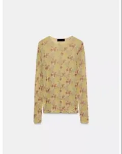ZARA フローラルプリントニットトップス　M ZARA フローラルプリントニットトップス M - メルカリ