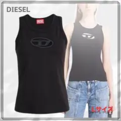 即完売品！DIESEL 立体刺繍ロゴ タンクトップ L 黒