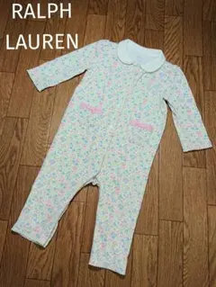 ラルフローレン ロンパース 9 M 花柄 総柄 フリル リボン