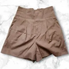 未使用　マウジー　ショートパンツ　茶ブラウン　キュロット　ピンストライプ　1