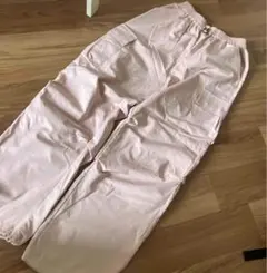 ピンク カーゴパンツ ゴムウエスト