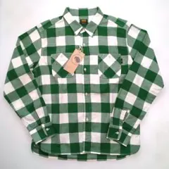 ↓RATS コットン チェックシャツ WHITE×GREEN M 日本製 未使用