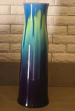 人間国宝　三代 徳田八十吉　耀彩 一輪挿 花瓶　九谷焼