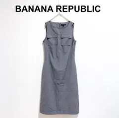 バナナリパブリック ワンピース ノースリーブ 千鳥柄 ジャンパーワンピース