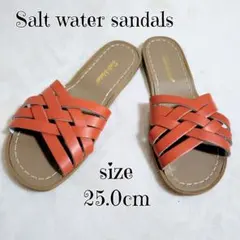 美品 Salt water sandals レザー 本革 防水 オレンジ 25のサムネイル