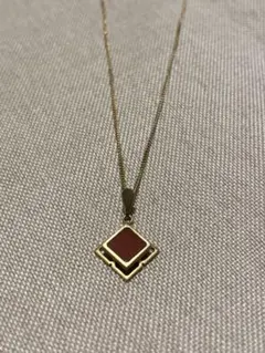 ヴィンテージ ゴールド ネックレス K18GF 18金 18K レトロ レッド