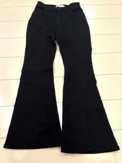 AZUL ブラック センタースリットフレアパンツS