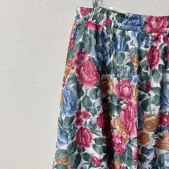 ☆一点もの☆ レディース 花柄フレアスカート 【L】