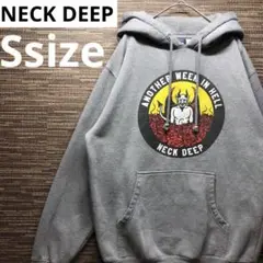 NECK DEEP 悪魔とバラ フード付きパーカー　ロック　スカル