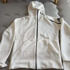 adidas ホワイト フルジップパーカー