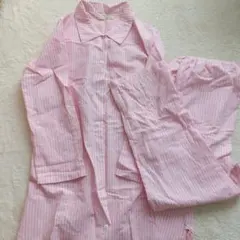 犬印本舗 マタニティ授乳 ピンクストライプ長袖パジャマセット