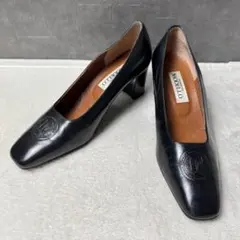 美品☆MODELLO モデロ ハイヒール スクエアトゥ ブラック 日本製24.5
