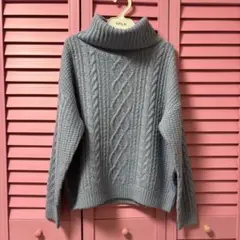 INGNI 水色 ニット ブルー タートルニット セーター イング