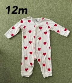 プチバトー ハート ロンパース 12m