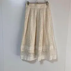 JILLSTUART アイボリー レース フレアロングスカート