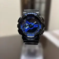 超美品CASIO G-SHOCK アナデジ ブラック ブルー 稼働腕時計
