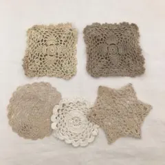 レース編み ５枚セット＊コースター ドイリー