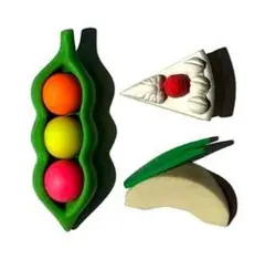 消しゴム エンドウ豆 ショートケーキ りんご 焼きおにぎり 4個セット イワコー