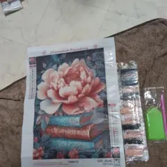 ダイヤモンドアートキット 花と本 GX1322