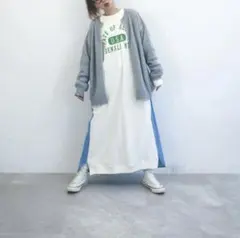 ニコアンド［MODE NORM CORE］裏毛ダンガリーマキシワンピース