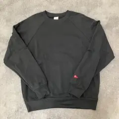 ヘルスニット スウェット ラグランL ブラック 裏起毛 ワンポイント