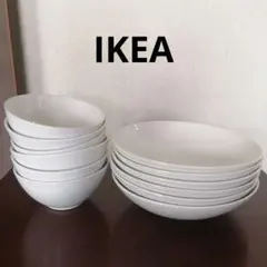 【12点】IKEA ボウル 皿 セット ホワイト　白　シンプル　まとめ売りのサムネイル