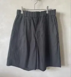 【H BEAUTY& YOUTH】ワイドショートパンツ/M/コットン/黒