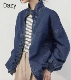SHEIN ドロップショルダー ジップアップ デニム ジャケット ブルゾン