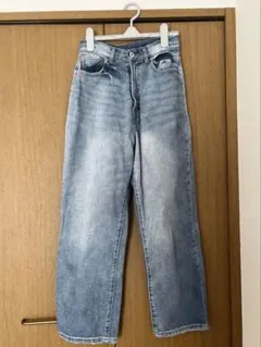 【即購入OK】デニムパンツ　ワイドストレート　ライトブルー