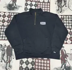 Carhartt/XL カーハート ハーフジップ スウェット 黒 企業ワッペン