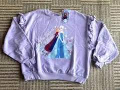 アナと雪の女王　エルサとアナ トレーナー 130cm ラベンダー　フリル