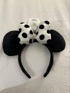 カリフォルニア ディズニー ミニー ドットカ チューシャ 水玉 白黒 日本未発売