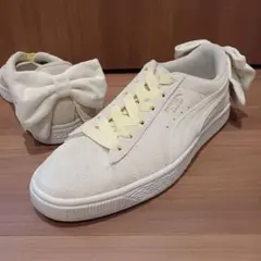 新品】PUMA プーマ バスケットハートパテント ホワイト エナメル 24cm 
