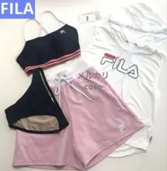 FILA フィラ レディース 女の子 水着 パーカー＆ビキニ＆パンツ 4点
