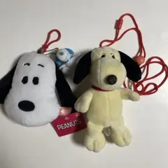 Snoopy のびのびパスケース キーホルダー付 がま口付きレトロスヌーピー