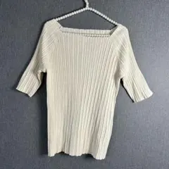 ROPE' PICNIC ロペピクニック アイボリー リブ素材 半袖ニット 40