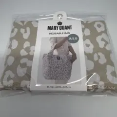 マリークワント 洗えるエコバッグ 大 MARY QUANT レオパード ベージュ