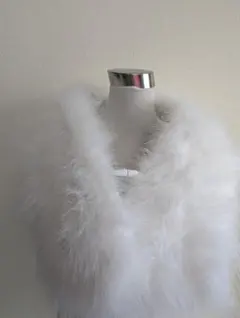 yuu様専用☆羽毛のホワイトファーショール☆成人式・初詣 一回使用