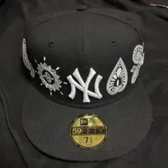 猫*ト様 New Era 59FIFTY ブラックキャップ 7 5/8